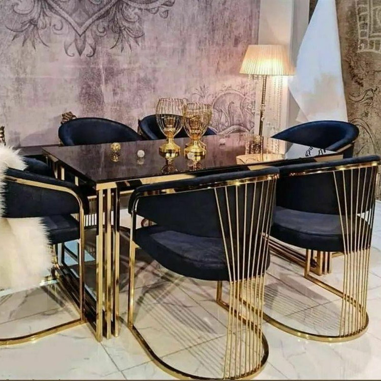 میز غذاخوری نهارخوری فلزی 4 نفره مدل سزار