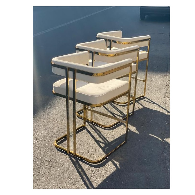 صندلی کانتر مدل ناپل خم پایه فورتیک طلایی
