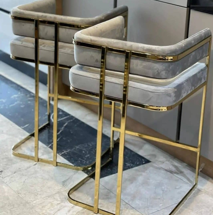 صندلی کانتر مدل ناپل خم پایه فورتیک طلایی