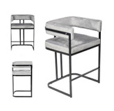 صندلی کانتر مدل ناپل خم پایه مشکی